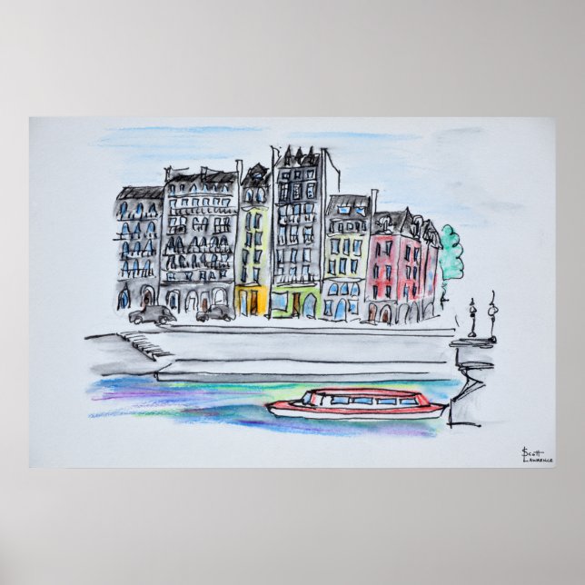 Poster Rio Seine | Ile Santo-Louis, Paris (Frente)