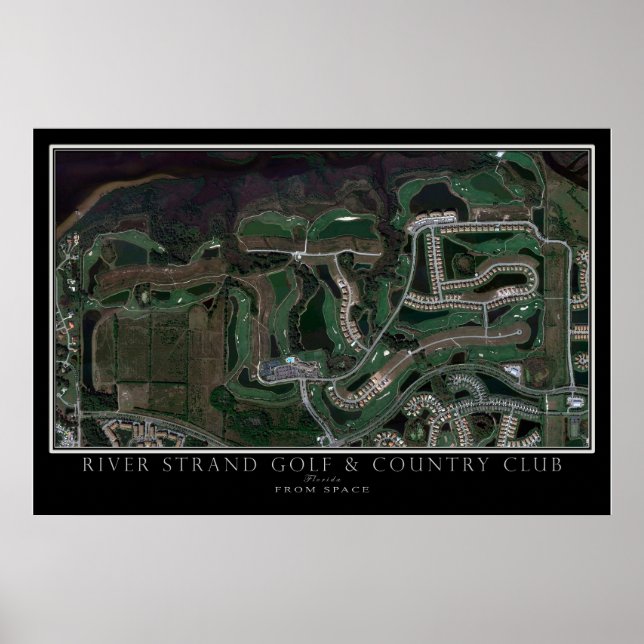 Poster Rio Strand Golf Course Bradenton Satellite Map (Frente)
