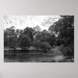 Pôster Rio Taff no parque do Bute, Cardiff - BW