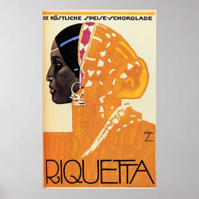 Poster RIQUETTA CHOCOLATES 1926 Ludwig Hohlwein Advert (Frente)
