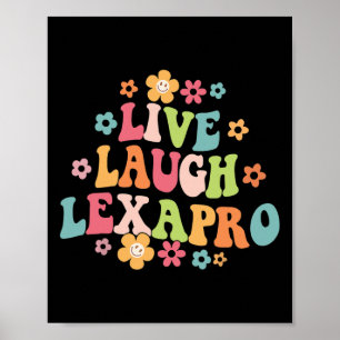 Poster Rir Lexapro Groovy Terapeuta de Saúde Mental Ansie