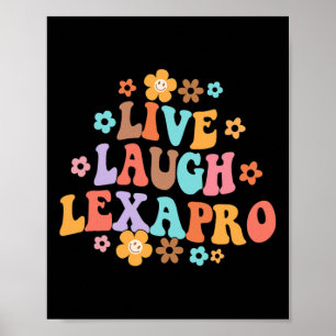 Poster Rir Lexapro Groovy Terapeuta de Saúde Mental Ansie