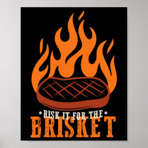 Poster Risco Engraçado Para O Churrasco De Cobertura
