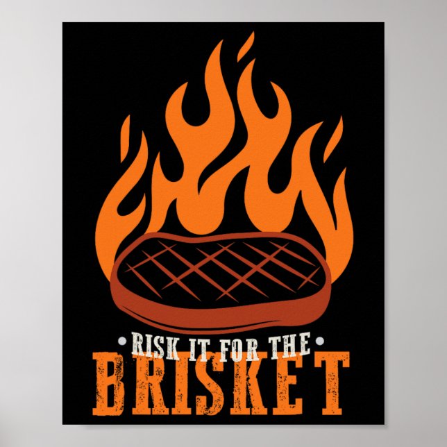 Poster Risco Engraçado Para O Churrasco De Cobertura (Frente)
