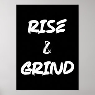 Poster Rise e Grind - Gym, Hustle, Sucesso