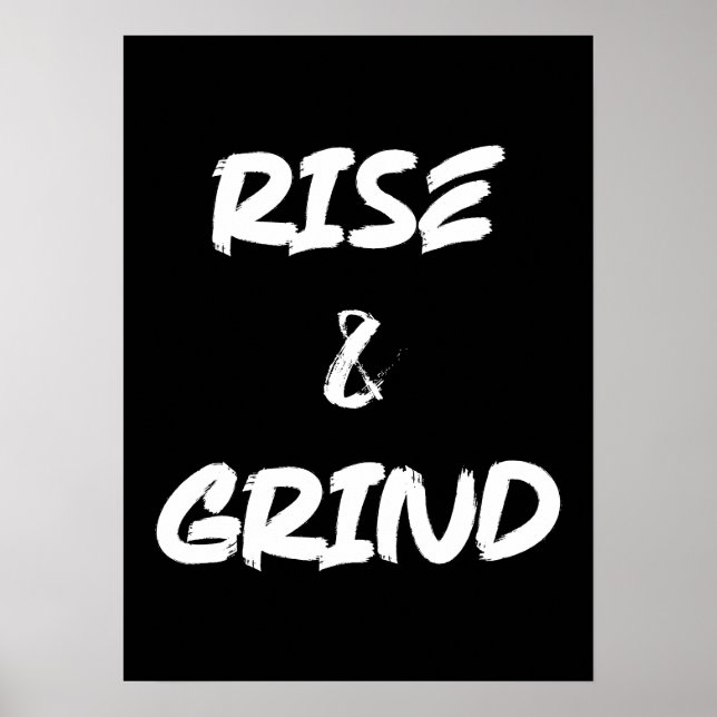 Poster Rise e Grind - Gym, Hustle, Sucesso (Frente)
