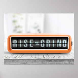 Poster Rise e Grind - Sucesso, Hustle, Motivação
