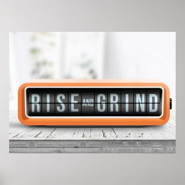 Poster Rise e Grind - Sucesso, Hustle, Motivação (Frente)