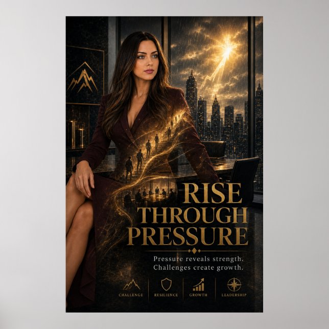 Poster Rise Through Pressure – Executive Motivation Poste (Frente)