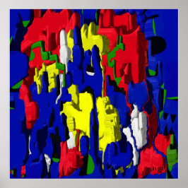 Poster Risse im Blau, abstrakt