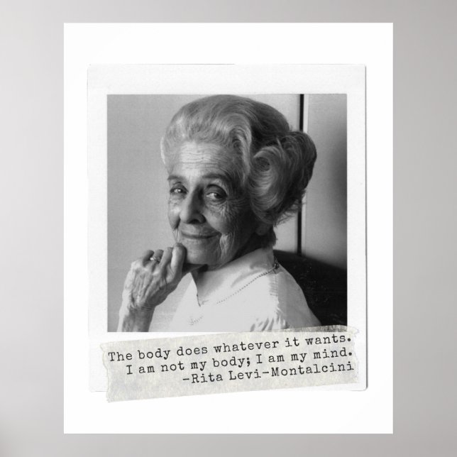 Poster Rita Levi-Montalcini cita Mulheres na Ciência (Frente)