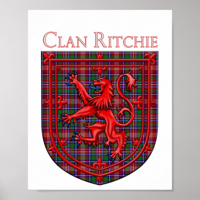 Poster Ritchie Tartan Scottish Xadrez Lion Rampant (Frente)