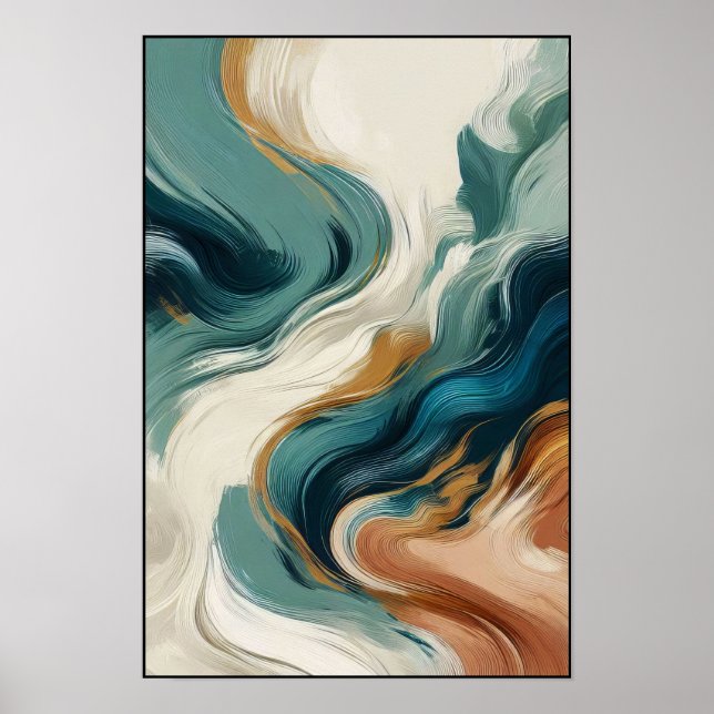 Poster Ritmo De Abstrato De Movimento E Profundidade (Frente)