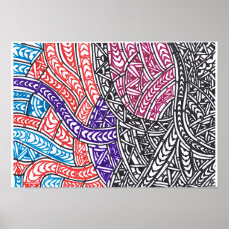 Poster Ritmos tribais abstratos em fluxo