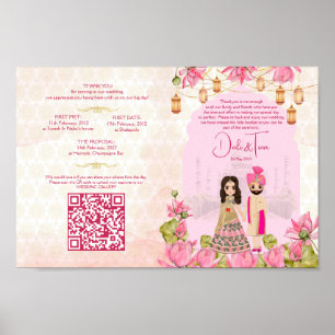 Poster Ritos de casamento hindus programam lotus rosa