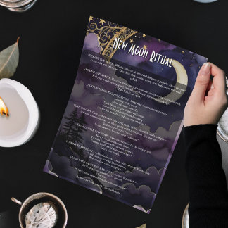 Poster Ritual da Lua Nova Livro de Sombras Pagão Oração