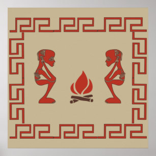 Poster ritual de guerreiro de tribo africana