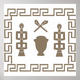 Poster ritual guerreiro da tribo africana