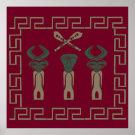 Poster ritual guerreiro da tribo africana