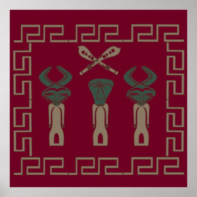 Poster ritual guerreiro da tribo africana (Frente)