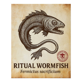 Pôster Ritual Wormfish - Biologia Lovecraftiana