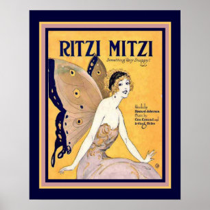Poster "Ritzi Mitzi" Art Deco Sheet Cobrir 16 x 20