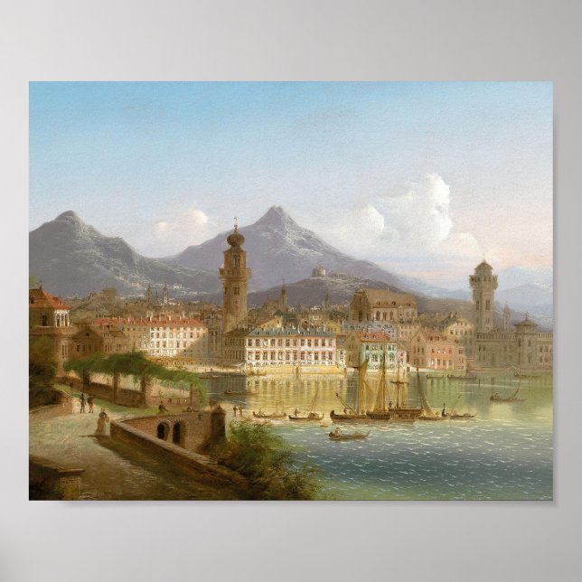 Poster Riva no lago Garda | Johann Wilhelm Jankowsky (Frente)