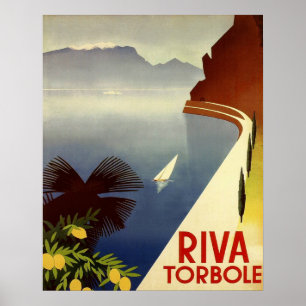 Poster Riva Torbole, Lago Garda, Itália, Riviera italiana