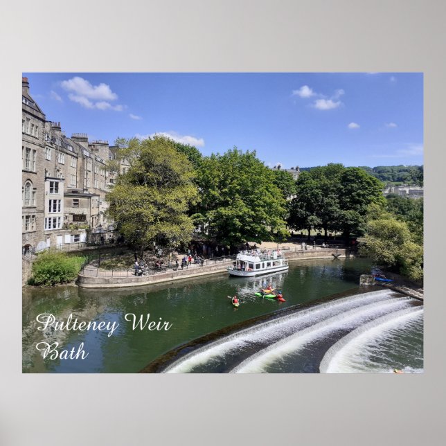 Poster River Boat e Kayaking em Pulteney Weir, Bath (Frente)