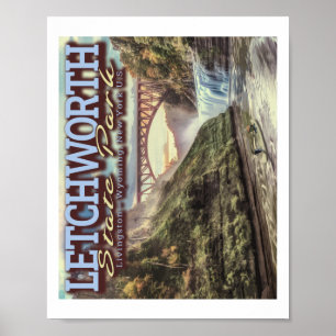 POSTER RIVER CANOEING - LETCHWORTH STATE PARK - NOVA IORQ