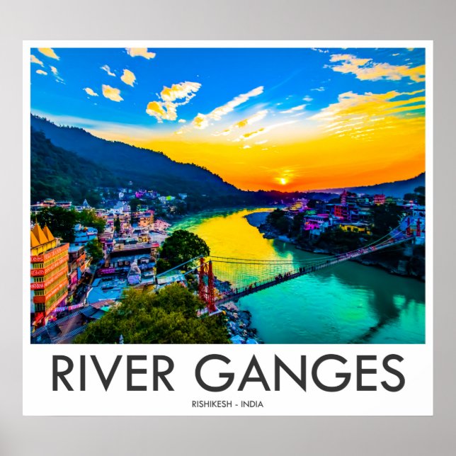 Poster River Ganges, Rishikesh, Índia (Frente)