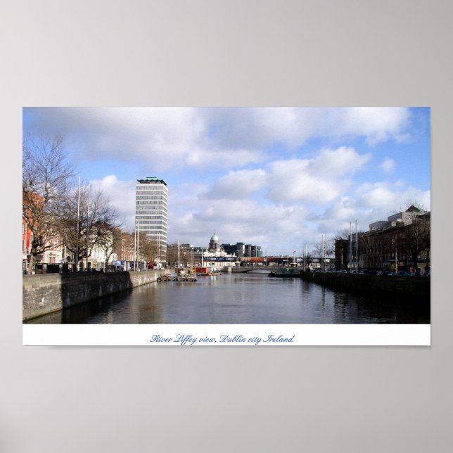Pôster River Liffey & Liberty Hall - Irlanda (Frente)