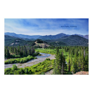 Pôster River Valley, Western America, Wyoming,