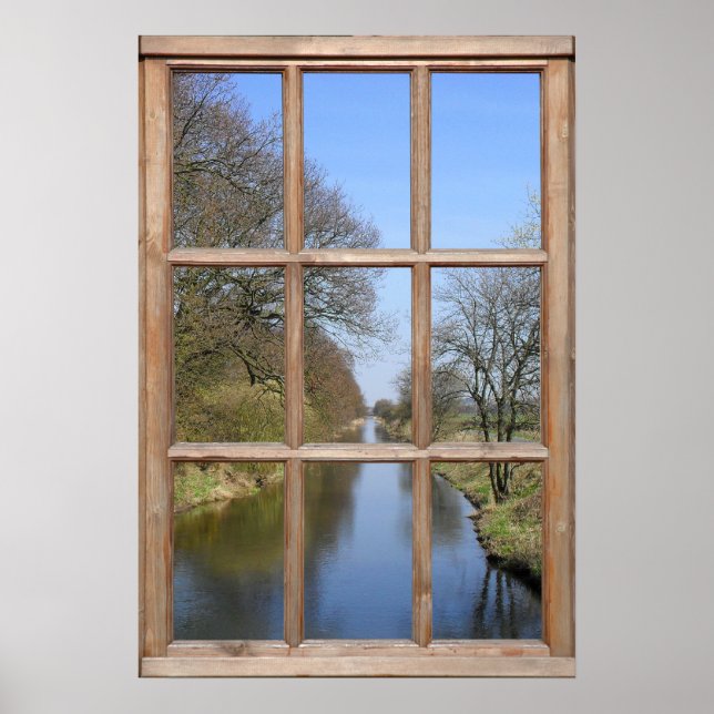 Pôster River View a partir de uma janela (Frente)