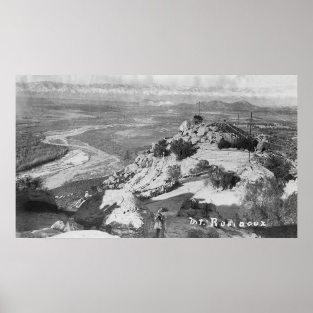 Poster Riverside, CA Mt. Rubidoux Vista aérea (Frente)