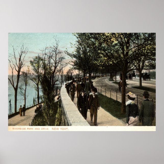 Poster Riverside Park e Drive, 1906, Nova Iorque (Frente)