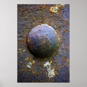 Poster Rivet Industrial de Aço Rusty