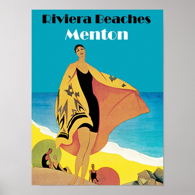 Poster Riviera Beaches ~ Menton (Frente)