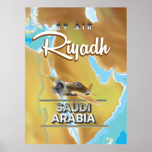 Poster Riyadh Arábia Saudita viagens vintage