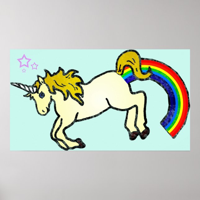 Poster Riyah-Li Designs Rainbow Pooping Unicorn (Frente)