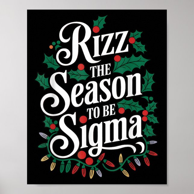 Poster Rizz A Época De Sigma Engraçado Memória Natal H (Frente)