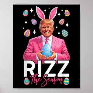 Poster Rizz A Época Engraçada Trump Bunny Ouve Páscoa