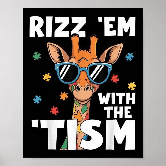 Poster Rizz Em Com O Tismo Autismo Girafa Engraçado Autis (Frente)
