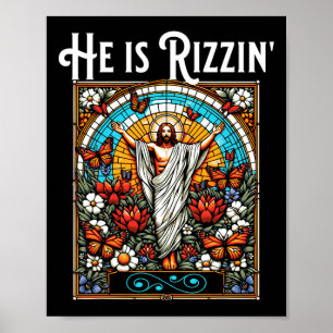 Poster Rizz engraçado Ele está rizzinando Jesus