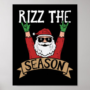 Poster Rizz Os Papais noeis De Natal Engraçados Rock Xmas