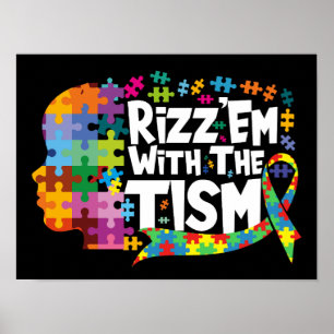 Poster Rizz'em Com O Tism Meme Divertido Conscientização 