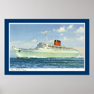 Poster rms Caronia no mar