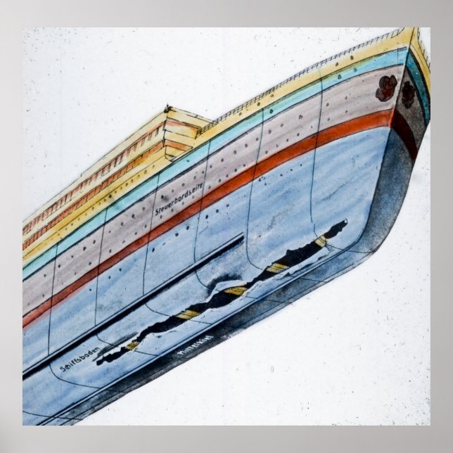 Pôster RMS Titanic Iceberg Damages (Frente)