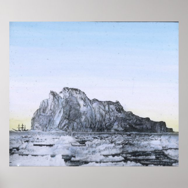 Pôster RMS Titanic Schematic de Iceberg Vs. Navio (Frente)