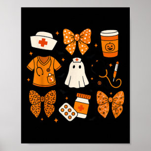 Poster Rn Cna Icu Enfermeiro Boo Coquette Custo Halloween